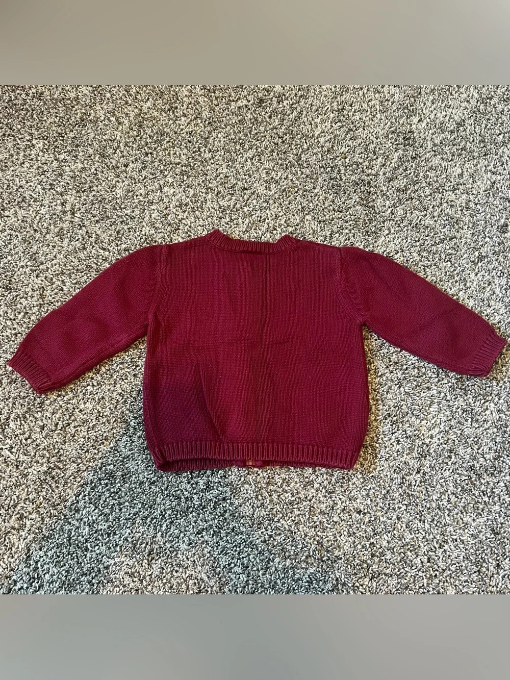 Gymboree Burgundy Knit Zip-Up Cardigan with Reindeer Applique - Picture 4 of 4